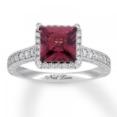 Neil Lane Garnet Engagement Ring 5/8 ct tw Diamonds 14K Gold