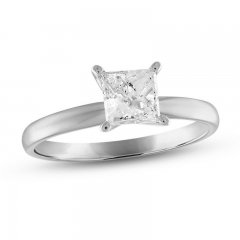 Diamond Solitaire Engagement Ring 1 ct tw Princess-cut 10K White Gold