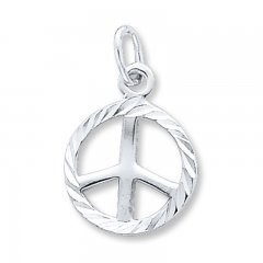 Peace Symbol Charm Sterling Silver