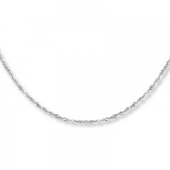 Singapore Necklace 14K White Gold 20" Length