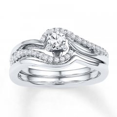 Diamond Bridal Set 1/3 ct tw Round-cut 10K White Gold