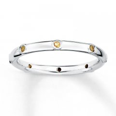 Stackable Citrine Ring Sterling Silver