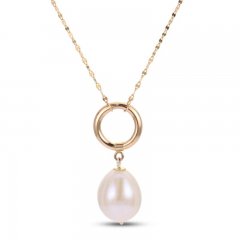 Cultured Pearl Necklace 14K Yellow Gold 18"