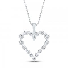 Diamond Heart Necklace 1/4 ct tw 10K White Gold 19"