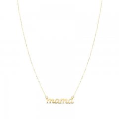 Mama Script Necklace 10K Yellow Gold 18"