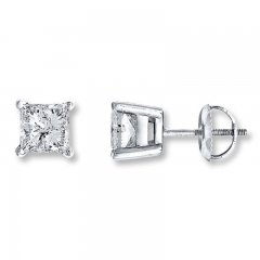 Certified Diamond Earrings 1 ct tw Princess-cut 18K Gold