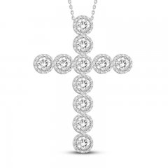 Diamond Cross Necklace 1 ct tw 10K White Gold