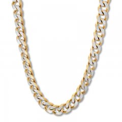 Men's Curb Chain Necklace Stainless Steel/Yellow Ion-Plated 30"