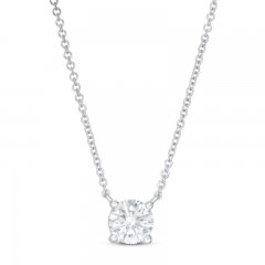 Lab-Created Diamonds by KAY Solitaire Necklace 1-1/2 ct tw Round 14K White Gold 19"