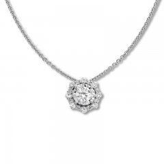 Diamond Necklace 3/8 ct tw Round-cut 10K White Gold