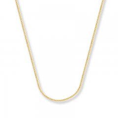 Square Wheat Chain 14K Yellow Gold Necklace 18" Length