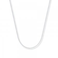 Cable Chain Necklace 14K White Gold 16" Length