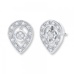 Diamond Earrings 1/4 ct tw Round-cut 10K White Gold