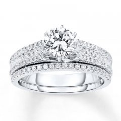 Diamond Bridal Set 1-1/5 ct tw Round-cut 14K White Gold