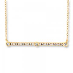 Bar Necklace 1/4 ct tw Diamonds 10K Yellow Gold