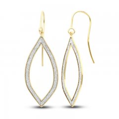 Glitter Drop Earrings 14K Yellow Gold