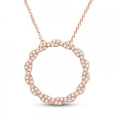 Circle of Gratitude Diamond Necklace 1/2 ct tw Round-cut 10K Rose Gold 19"