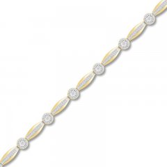 Diamond Bracelet 1/2 ct tw Round-cut 10K Yellow Gold 7.25"