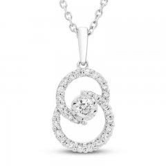 Encircled by Love Diamond Necklace 1/4 ct tw Round-cut Sterling Silver 18"