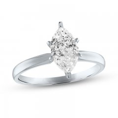 Diamond Solitaire Ring 1/2 carat Marquise 14K White Gold