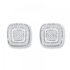 Diamond Earrings 1/6 Carat tw Sterling Silver