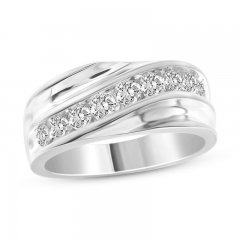 Men's Diamond Wedding Band 1 ct tw 14K White Gold