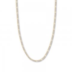 22" Figaro Chain Necklace 14K Two-Tone Gold Appx. 3.2mm