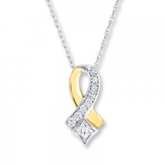 Diamond Necklace 1/5 Carat tw 10K Two-Tone Gold
