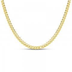 Men's Cuban Curb Chain Necklace 14K Yellow Gold 24" Length