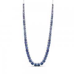 Blue Lab-Created Sapphire Necklace Sterling Silver 17"