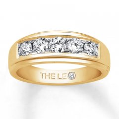 Men's Leo Diamond Band 1 ct tw Round-cut 14K Yellow Gold