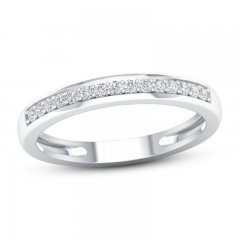 Diamond Wedding Band 1/10 ct tw Round-cut 10K White Gold