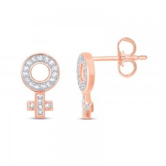 Diamond Female Symbol Earrings 1/4 ct tw 10K Rose Gold