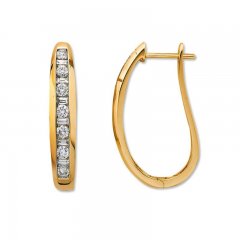 Previously Owned Diamond Hoop Earrings 1 ct tw 14K Yellow Gold