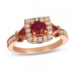 Le Vian Ruby Ring 3/8 ct tw Diamonds 14K Strawberry Gold