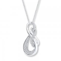 Infinity Symbol Necklace 1/4 ct tw Diamonds Sterling Silver