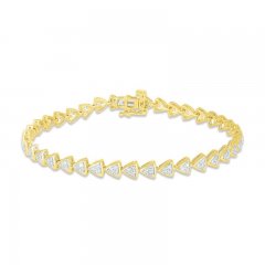 Diamond Bracelet 1 ct tw Round-cut 10K Yellow Gold 7.25"