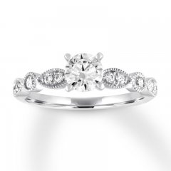 Diamond Engagement Ring 7/8 ct tw Round-cut 14K White Gold