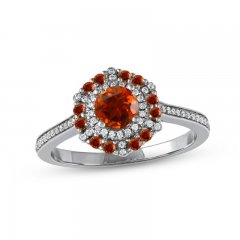 Madeira Citrine & Diamond Ring 1/6 ct tw 10K White Gold