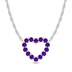 Amethyst Necklace Sterling Silver 18"