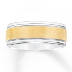 Wedding Band 10K Two-Tone Gold 8mm