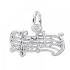 Music Notes Charm Sterling Silver