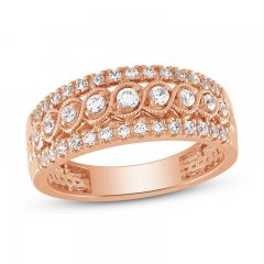 Diamond Anniversary Ring 1/2 ct tw Round-cut 10K Rose Gold