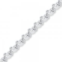 Heart Bracelet 1/5 ct tw Diamonds Sterling Silver