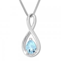 Aquamarine Necklace Sterling Silver