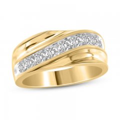 Men's Diamond Wedding Band 1 ct tw 14K Yellow Gold