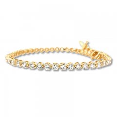 Diamond Tennis Bracelet 3 ct tw Round-cut 10K Yellow Gold 7"