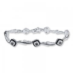 Black Diamond Bracelet Sterling Silver