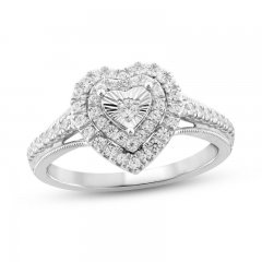 Diamond Engagement Ring 3/8 ct tw Round-cut 14K White Gold