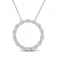 Circle of Gratitude Diamond Necklace 1/2 ct tw Round-cut 10K White Gold 19"